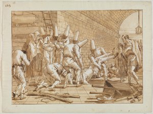 プンチネッロの埋葬、1800年頃 作： Giovanni Battista Tiepolo
