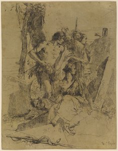 パンチネッロの墓の発見 作： Giovanni Battista Tiepolo
