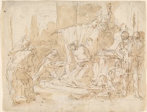 イフィゲニアの生贄 (右) / 男性の裸体の習作 (裏) 作： Giovanni Battista Tiepolo