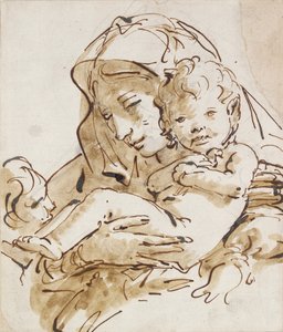 幼児聖ヨハネと聖母子、c1770。 アーティスト: ジョヴァンニ・バッティスタ・ティエポロ、福音伝道者聖ヨハネ。 作： Giovanni Battista Tiepolo