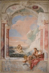 1757年、パラツィーナのイリアスの間から息子アキレスを慰めるテティス 作： Giovanni Battista Tiepolo