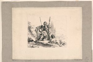 ヴァリ・カプリッチより 3人の兵士と少年 作： Giovanni Battista Tiepolo