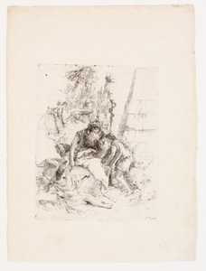 座っている 2 人の魔法使いと 2 人の若者 作： Giovanni Battista Tiepolo