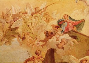 聖母のナザレからロレートへの翻訳、聖母の詳細 作： Giovanni Battista Tiepolo