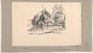 ヴァリ・カプリッチより 2人の兵士と2人の女性 作： Giovanni Battista Tiepolo