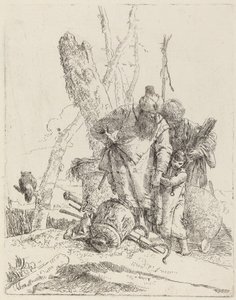 ターバンを巻いた二人の魔術師と少年 作： Giovanni Battista Tiepolo