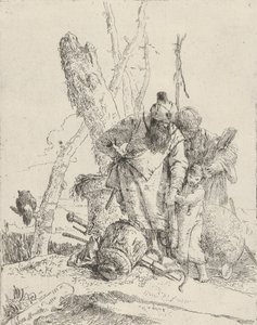 2 人の占星術師と 1 人の男の子。 1743-50。 作： Giovanni Battista Tiepolo