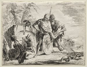 様々な気まぐれ：占星術師と若い兵士 作： Giovanni Battista Tiepolo