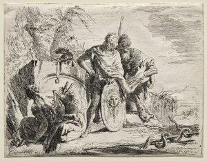 さまざまなカプリース：天文学者と若い兵士。 作： Giovanni Battista Tiepolo