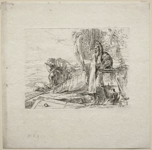 様々な気まぐれ：本を持って立つ哲学者 作： Giovanni Battista Tiepolo