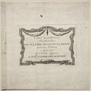 様々な気まぐれ：タイトルページ 作： Giovanni Battista Tiepolo