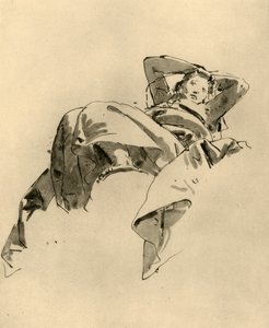 18世紀半ば、1928年の休息の女性 作： Giovanni Battista Tiepolo