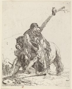 青年と賢者と馬付き従者 作： Giovanni Battista Tiepolo