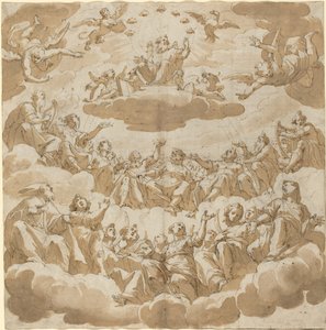聖人に囲まれて即位する神 作： Giovanni Battista Trotti