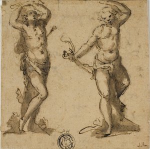 聖セバスチャンの 2 つのスケッチ 作： Giovanni Battista Trotti