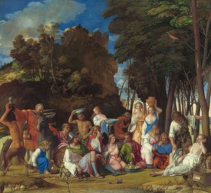 神々のごちそう。 1514-29 作： Giovanni Bellini