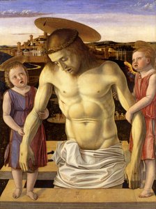 イタリア語  Cristo morto sorretto da angeli 死んだキリストは二人の天使に支えられた