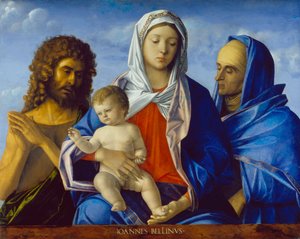 聖母子と洗礼者ヨハネとエリザベス 作： Giovanni Bellini