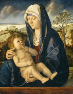 風景の中のマドンナと子供、c。 14901500。 作： Giovanni Bellini