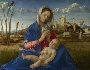 牧草地のマドンナ。 1500年頃 作： Giovanni Bellini