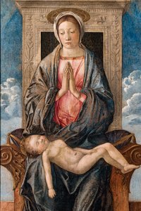 眠っている赤ちゃんと一緒のマドンナ、ジョヴァンニ・ベッリーニ作、1470年頃。 作： Giovanni Bellini