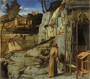 砂漠の聖フランシス 作： Giovanni Bellini
