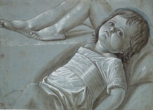幼児キリストの横臥像の習作、15世紀後半。 作： Giovanni Bellini