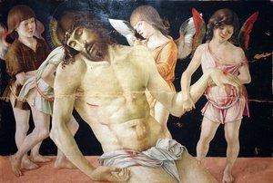 死んだキリスト、4人の天使に支えられて