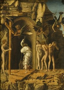 虚無へのキリストの降下」1475-80年頃（パネルに油彩、ベラム