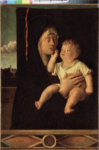 ジョヴァンニ・ベッリーニ・ディット・イル・ジャンベリーノ（1430-1516）による「聖母子」絵画、サンクトペテルブルク、エルミタージュ美術館 作： Giovanni Bellini