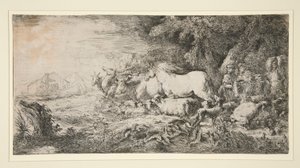 ノアに入る動物たち 作： Giovanni Benedetto Castiglione