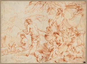 ヘルムの前のバッキャナル、1660年代初頭。 作： Giovanni Benedetto Castiglione