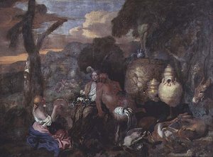 バカンテスとサテュロス 作： Giovanni Benedetto Castiglione