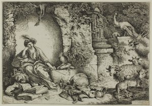 ユリシーズの仲間を動物に変えたキルケ 作： Giovanni Benedetto Castiglione