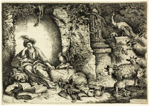 動物に変身したユリシーズの仲間たちとキルス 作： Giovanni Benedetto Castiglione