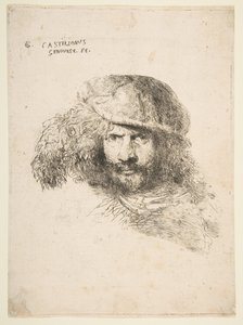 ベルニーニの羽毛の帽子をかぶった男の頭、おそらく自画像...、ca。 1645-1650。 作： Giovanni Benedetto Castiglione