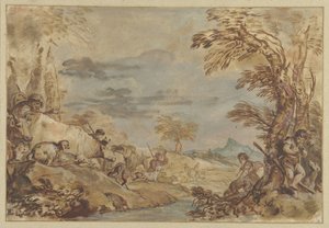 群れの移動風景 作： Giovanni Benedetto Castiglione