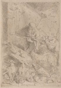 箱舟に入るノアと動物たち 作： Giovanni Benedetto Castiglione