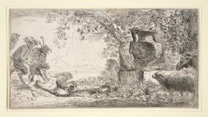 花瓶の反対側でパン焼き 作： Giovanni Benedetto Castiglione