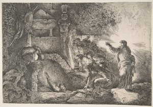 ラザロの復活、1645-1650。 作： Giovanni Benedetto Castiglione