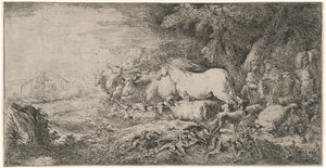 箱舟に向かう動物たち 作： Giovanni Benedetto Castiglione