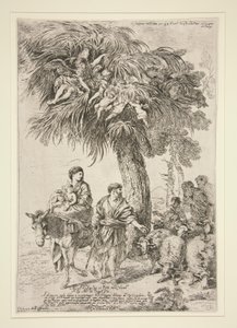 エジプトへの逃避 作： Giovanni Benedetto Castiglione
