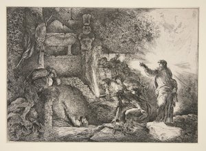 ラザロの復活 作： Giovanni Benedetto Castiglione