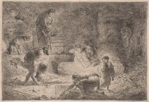 死者を葬るトビト 作： Giovanni Benedetto Castiglione
