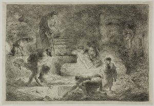 死者を葬るトビト 作： Giovanni Benedetto Castiglione