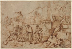 Tobit Burying the Dead、1640年代。 作： Giovanni Benedetto Castiglione