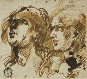 二つの頭 作： Giovanni Benedetto Castiglione