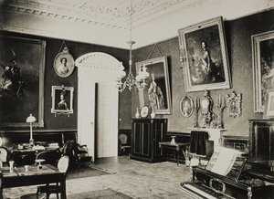 ホメリのパスケビッチ邸。赤いリビングルーム、1860年代 作： Giovanni Bianchi