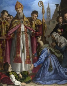 聖ゼノビウスが死んだ少年を復活させるc。 1615 作： Giovanni Bilivert