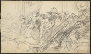 パリの劇場での聴衆 I 作： Giovanni Boldini